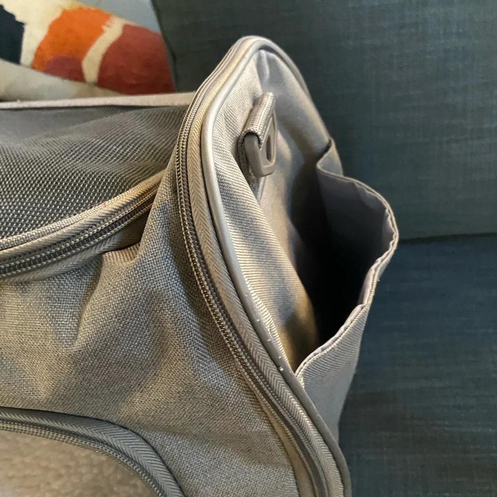 Gray Pet Carrier with Mesh Panels